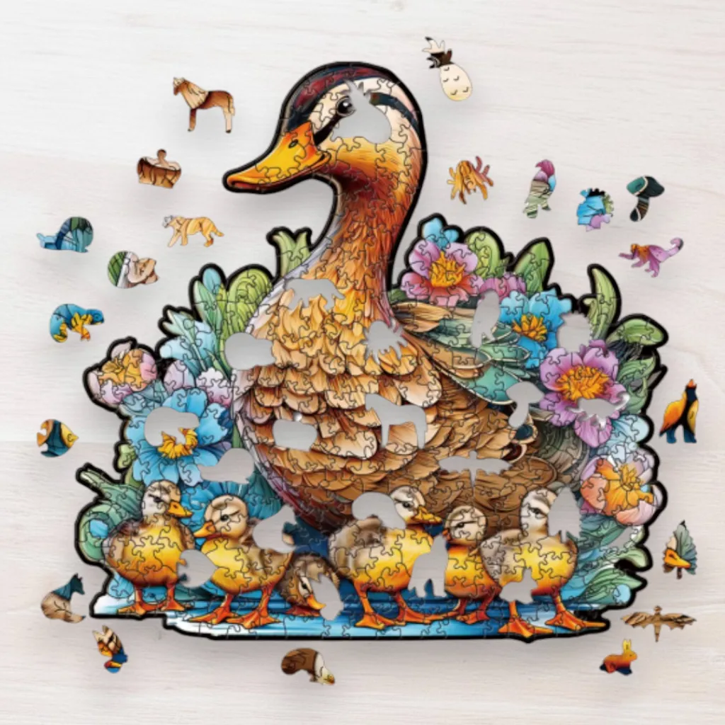 Drevené puzzle Kačka