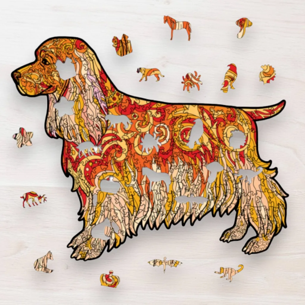 Drevené puzzle Kokršpaniel